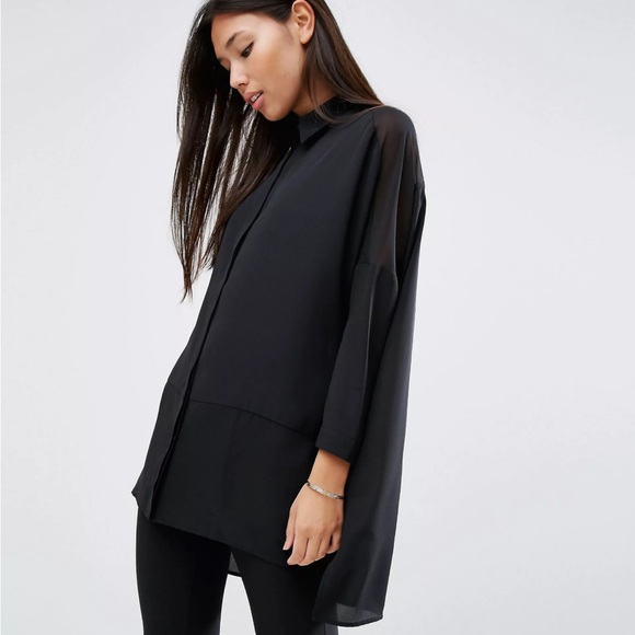 NWOT Oversized Collared Blouse - Picture 8 of 8